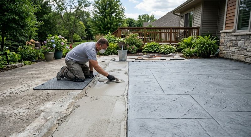 Stamped Concrete Installation in Dallas, TX
